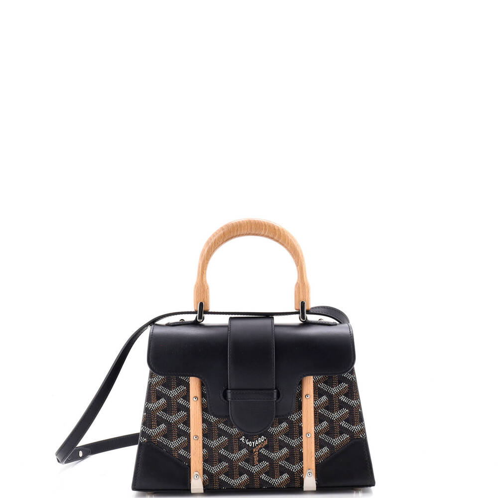 Goyard Mini Structured Saigon Top Handle Bag Coated Canvas with Leather